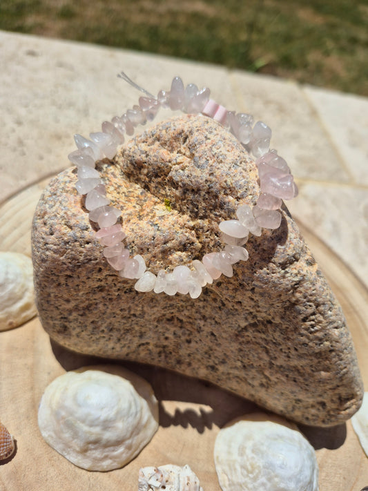 Bracelet en quartz rose